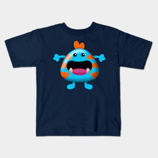 Cute Blue Monster Kids T-Shirt